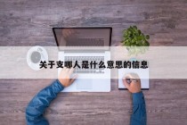 关于支哪人是什么意思的信息